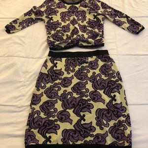 ASOS Two piece light cropped sweater and skirt